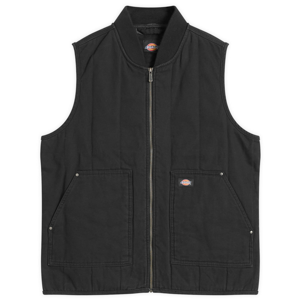 Dickies Men's Duck Canvas Vest in Stonewashed Black Dickies