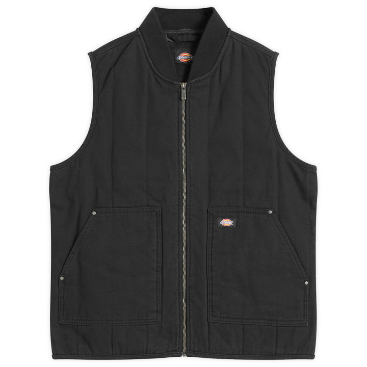 Photo: Dickies Men's Quilted Canvas Vest in Black