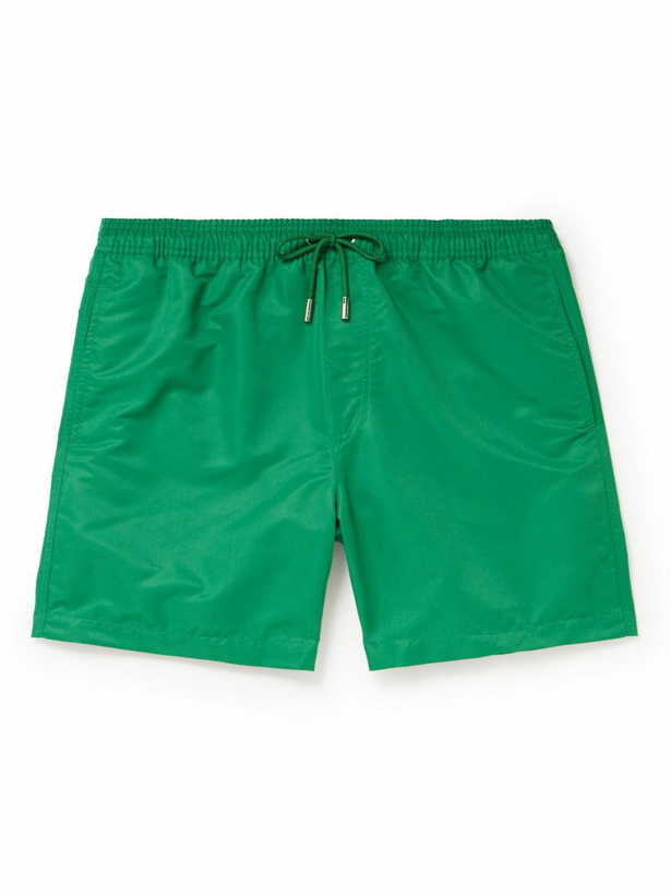 Photo: Mr P. - Straight-Leg Mid-Length Swim Shorts - Green