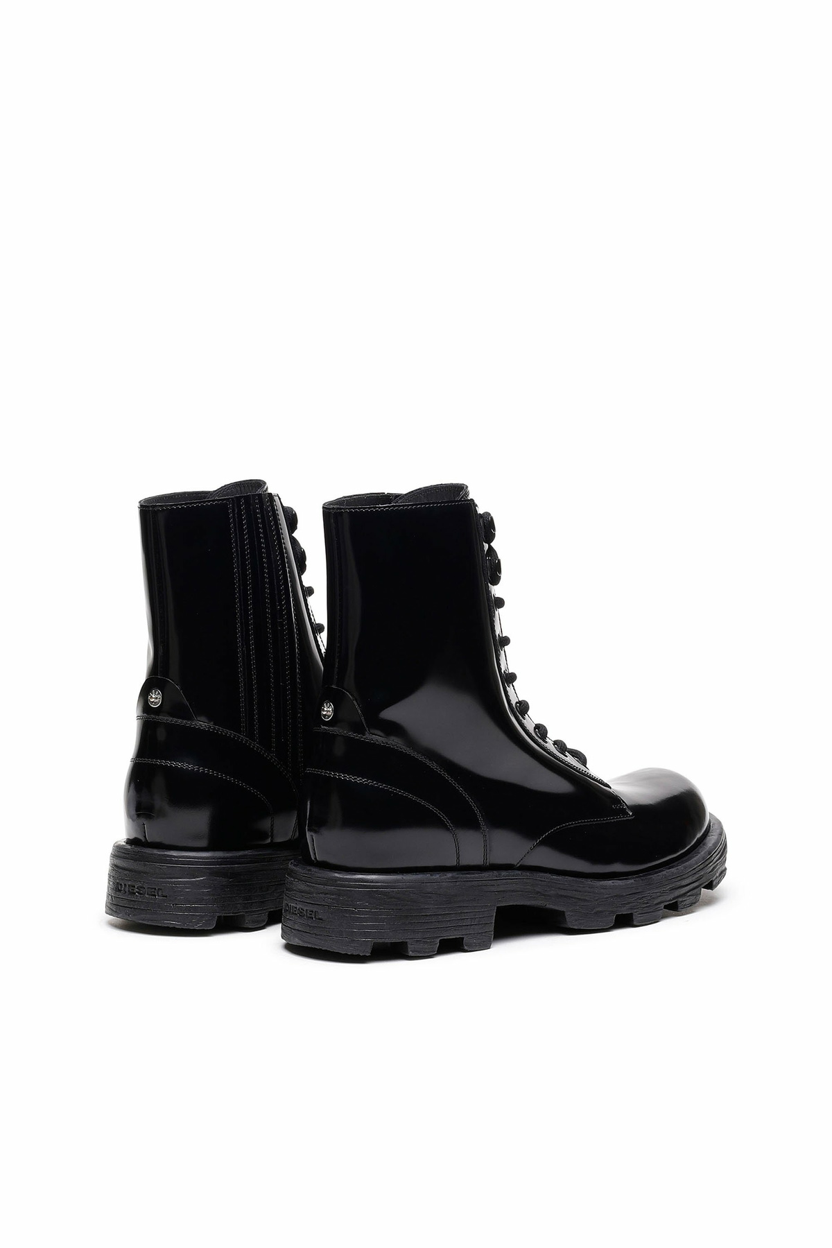 Diesel D-Hammer-Combat boots in glossed leather - Boots Mens  display picture 2