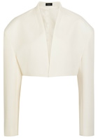 A.W.A.K.E Mode Cropped Woven Tuxedo Jacket White
