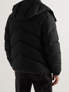 TOM FORD - Leather-Trimmed Quilted Cashmere and Wool-Blend Felt Hooded Down Jacket - Black