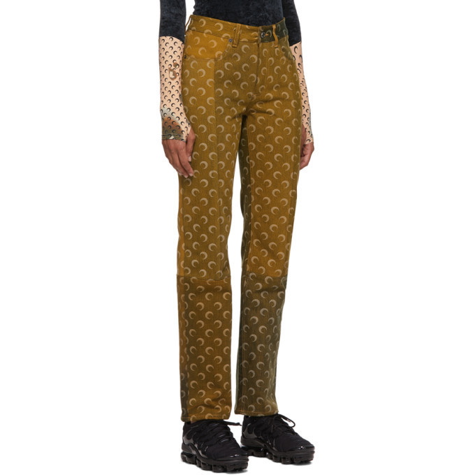 Marine Serre Yellow Moon Patchwork Jeans Marine Serre