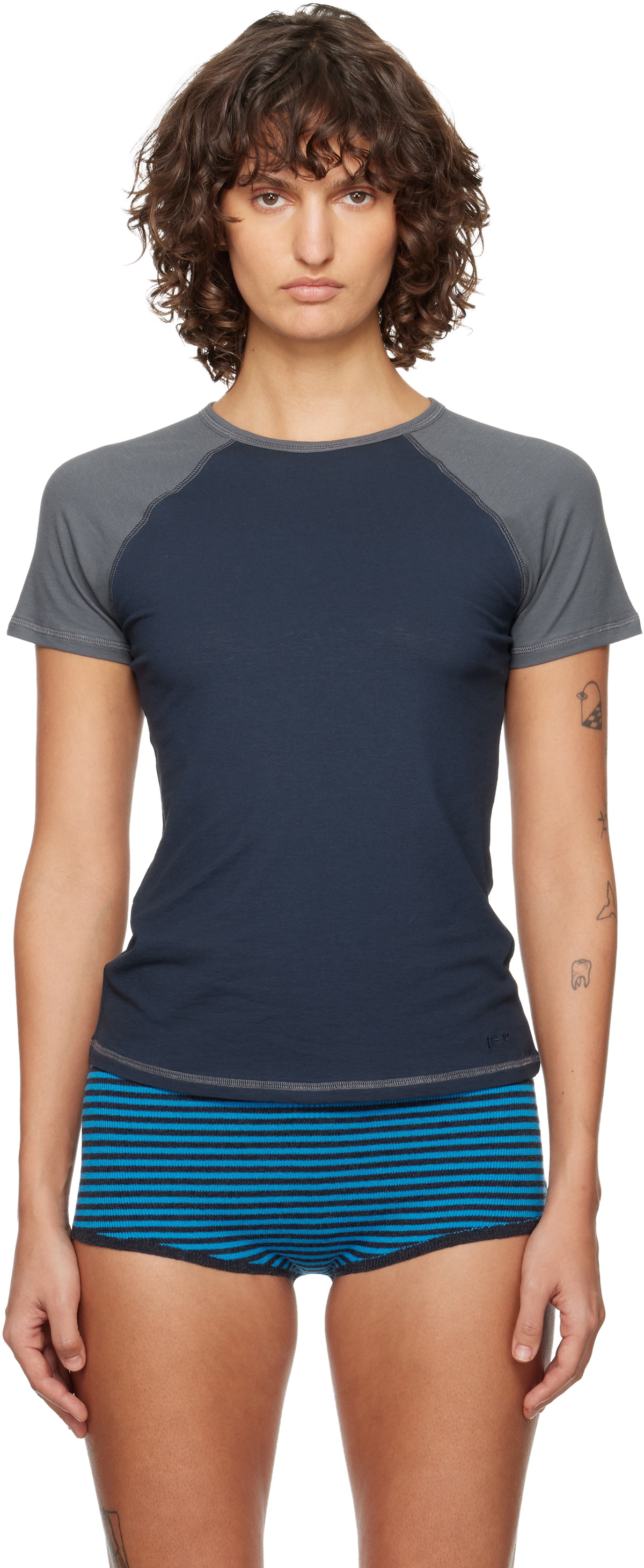Paloma Wool Navy & Gray Cruiff T-shirt