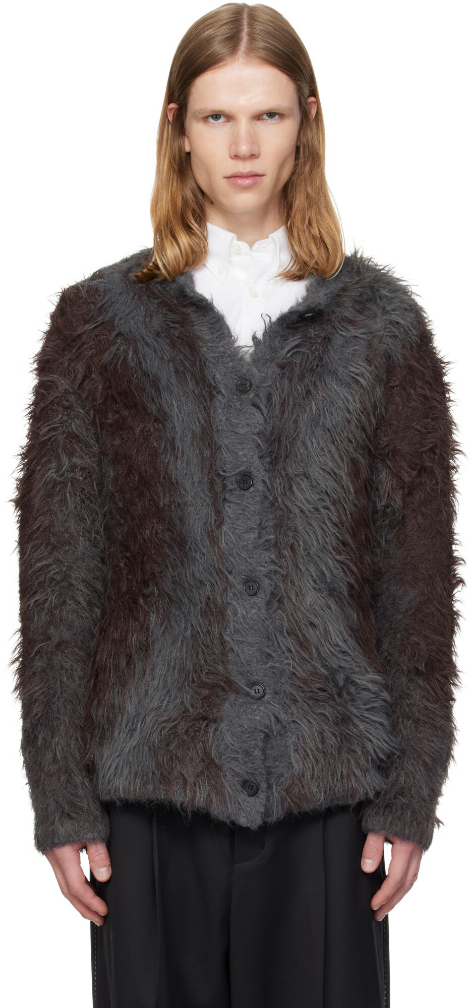 MMIC Gray & Brown Shroud Cardigan