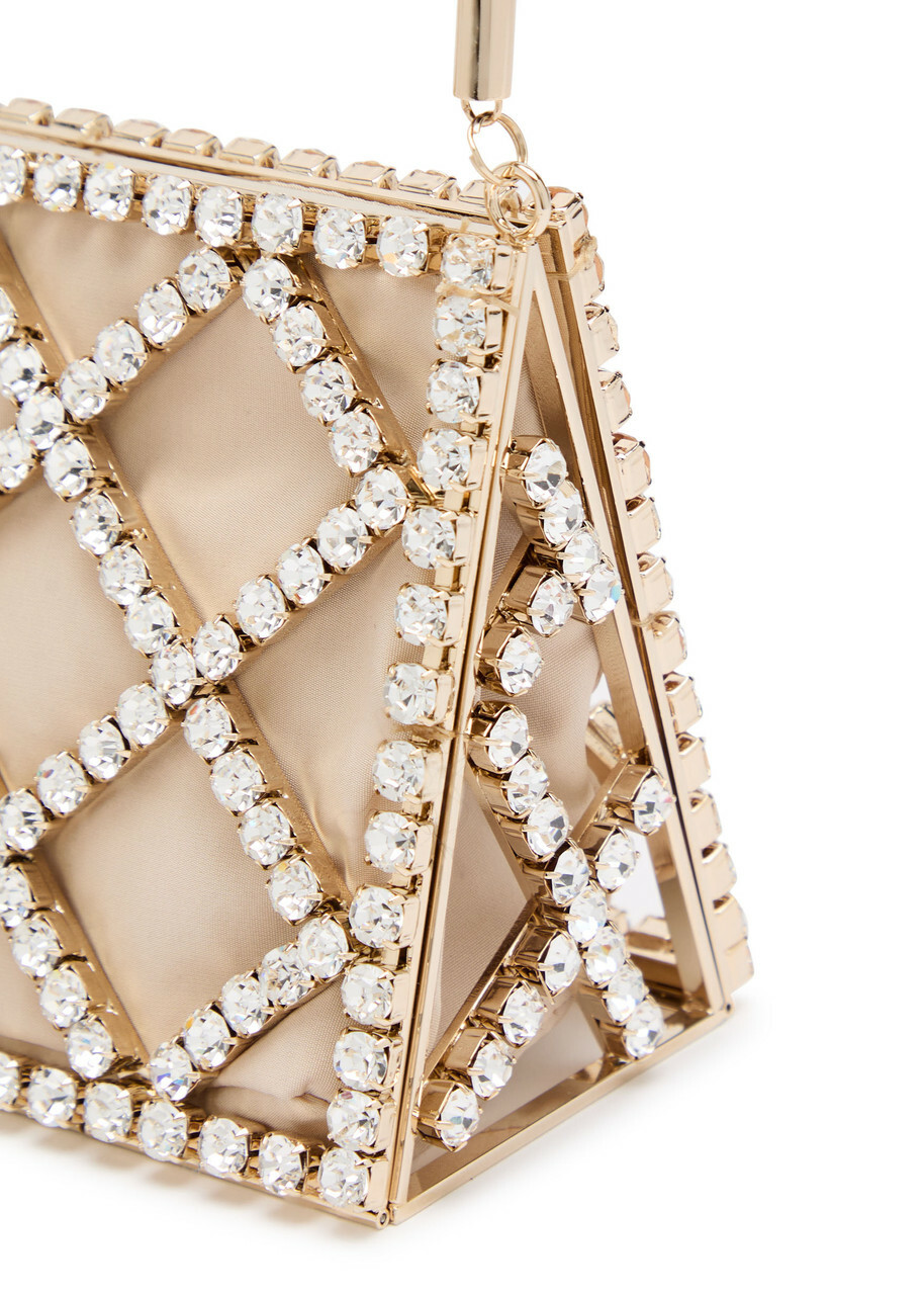 Rosantica Garofano Crystal-embellished Satin Shoulder bag - Gold - One Size