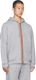 Burberry Grey icon Stripe Zip Hoodie