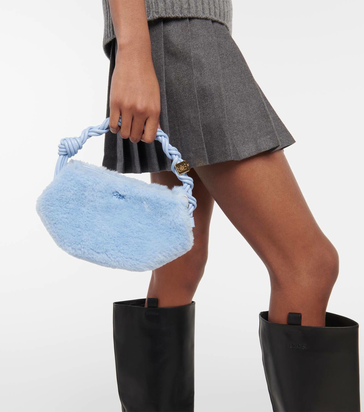 Ganni Bou Mini faux shearling shoulder bag GANNI
