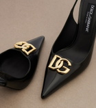 Dolce&Gabbana Lollo DG patent leather slingback pumps