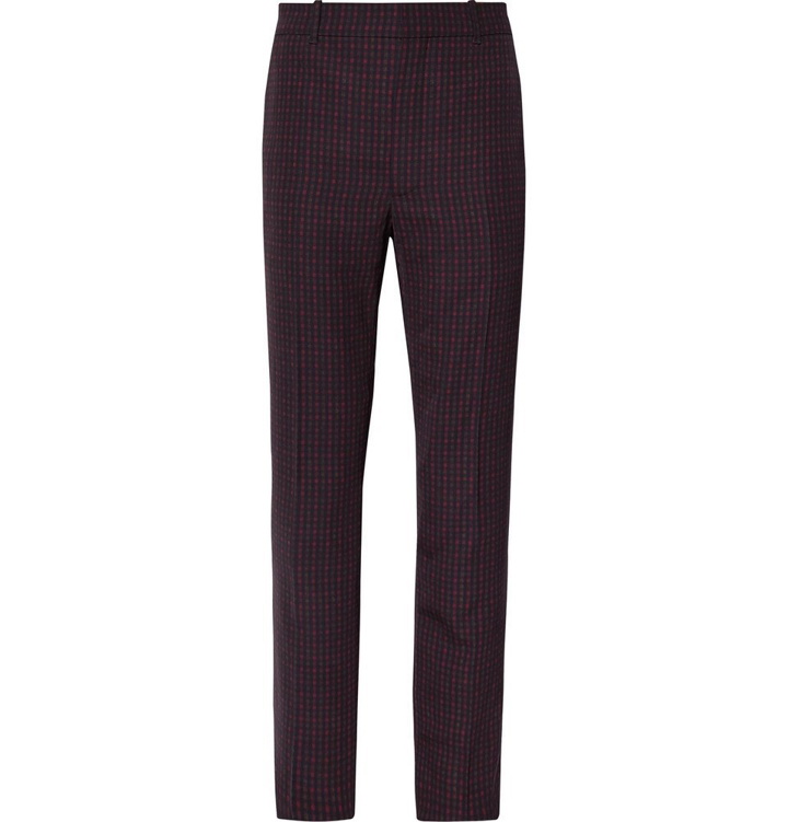 Photo: Balenciaga - Slim-Fit Checked Twill Trousers - Men - Claret