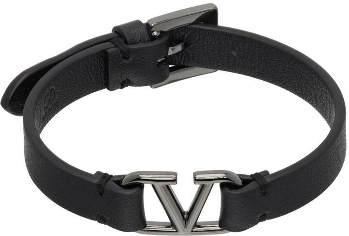 Photo: Valentino Garavani Black VLogo Signature Calfskin Bracelet