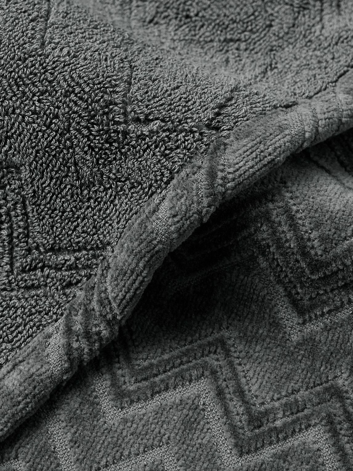 Missoni Home - Chalk Striped Cotton-Terry Jacquard Hooded Robe - Gray
