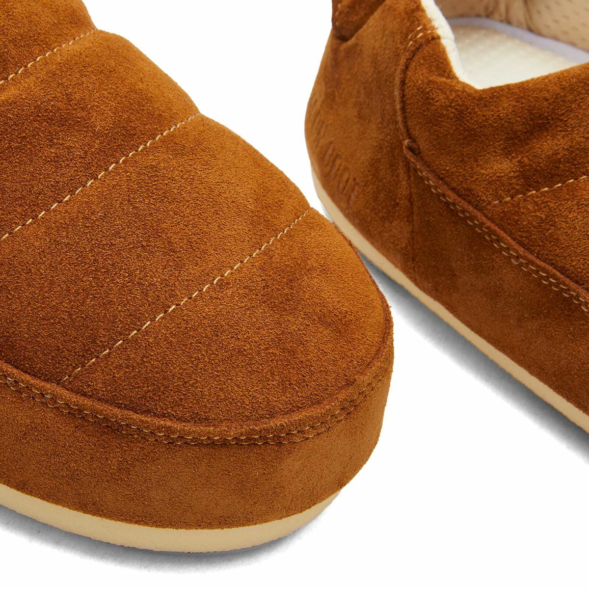 Moon Boot Women's Sandal Band Suede Shoes in Cognac