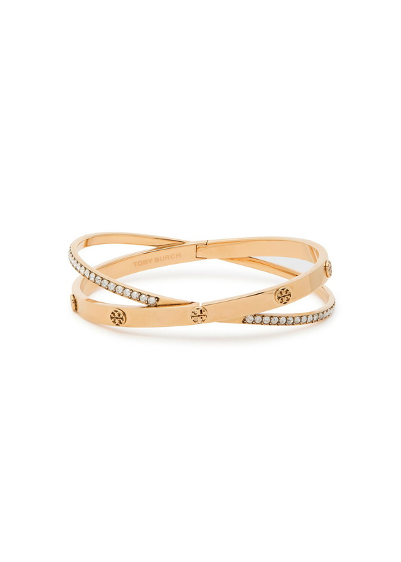 Photo: Tory Burch Icon Double Pavé 18kt Gold-plated Bracelet