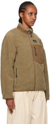 TAION Brown & Beige Quilted Reversible Down Jacket