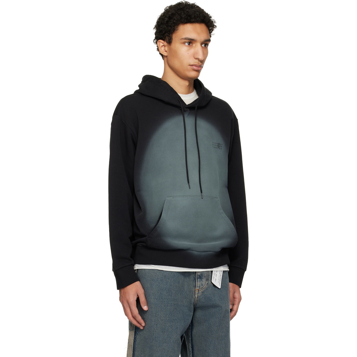 MM6 Maison Margiela Black Spray Print Hoodie