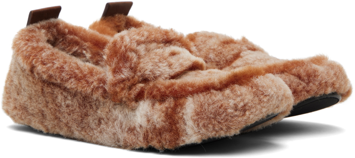 Acne Studios Orange Shearling Loafers