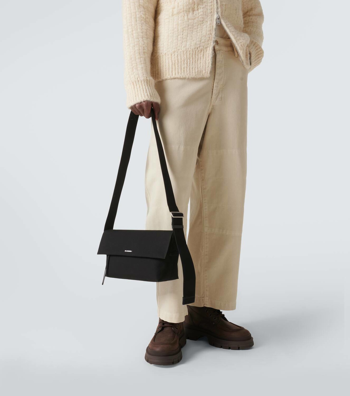 Jil Sander Logo canvas crossbody bag