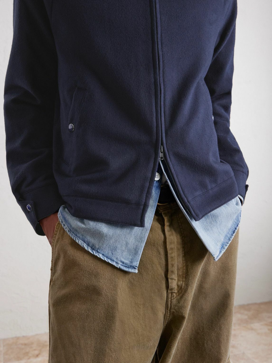 God's True Cashmere - Brushed-Cashmere Blouson Jacket - Blue