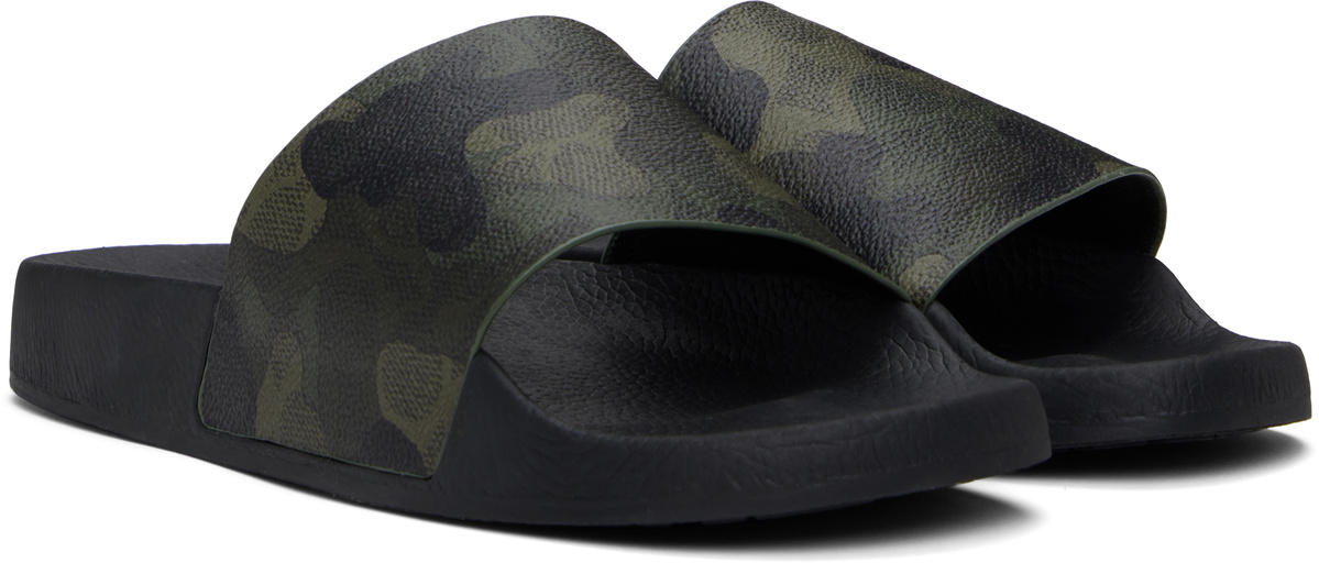 Coach 1941 Khaki Coated Canvas Pool Slides