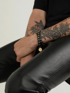 Alexander McQueen - Full-Grain Leather and Gold-Tone Wrap Bracelet