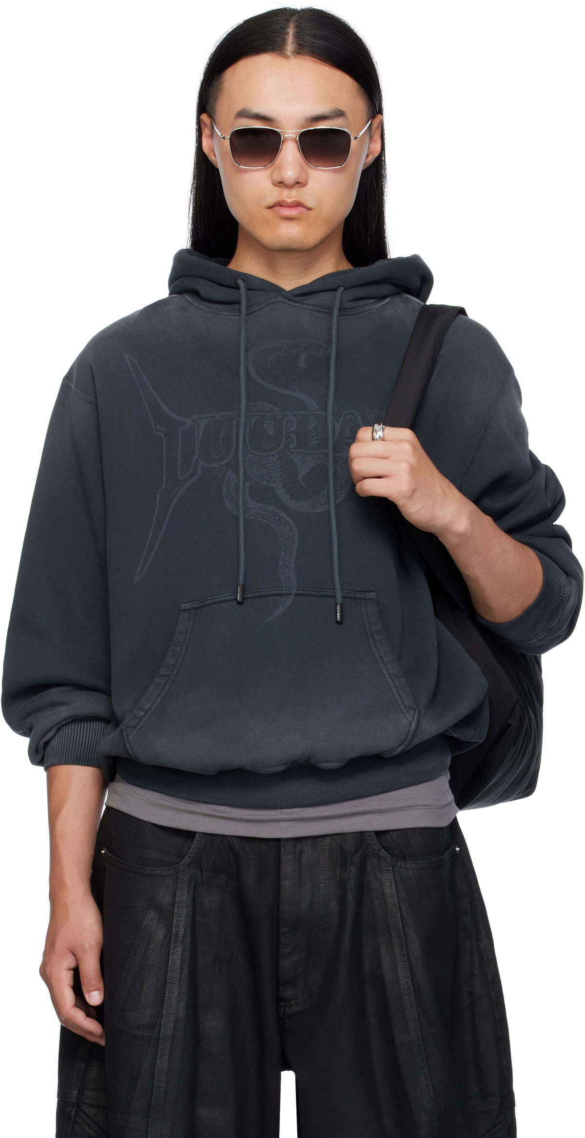 LU'U DAN Gray Slouch Hoodie