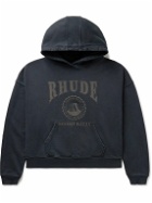 Rhude - Desert Valley Cropped Logo-Print Cotton-Jersey Hoodie - Black