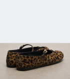 Prada Leopard-print calf hair Mary Jane flats