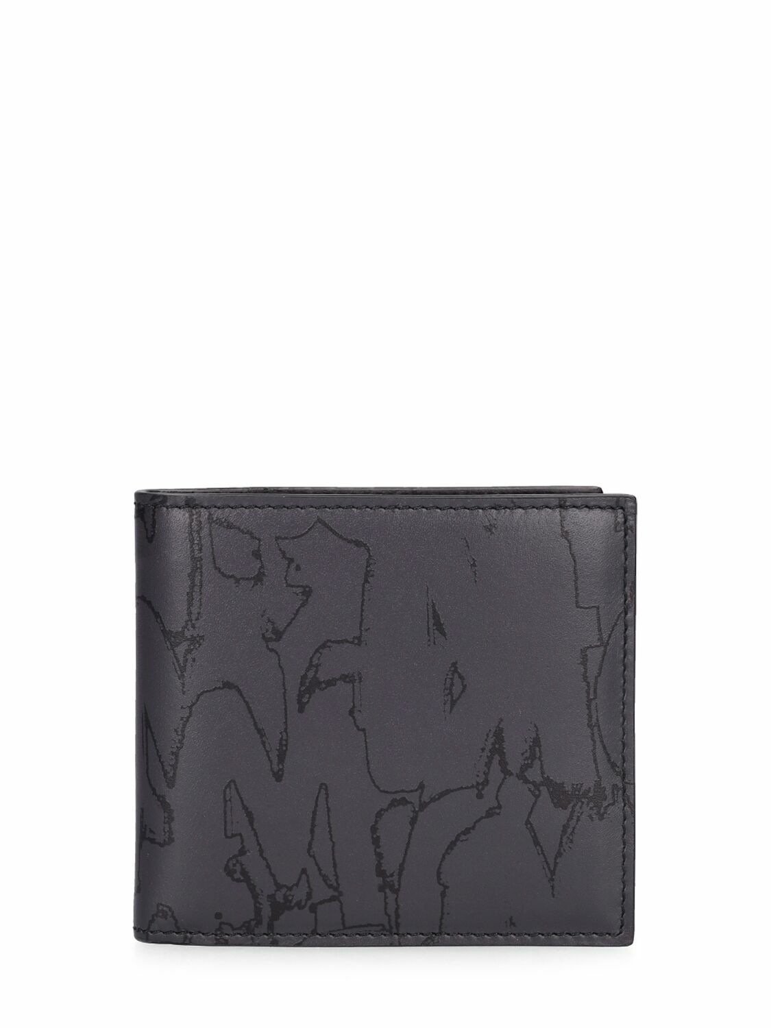 ALEXANDER MCQUEEN - All Over Logo Leather Billfold Wallet Alexander McQueen