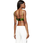 Christopher Kane Black and Chartreuse Lace Overlay Bralette