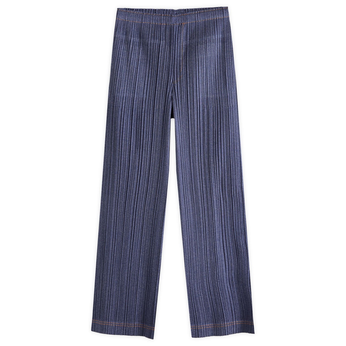 Pleats Please Issey Miyake Blue Trail Denim Shirt Pleats