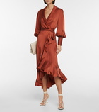 Zimmermann - Wrap silk satin midi dress