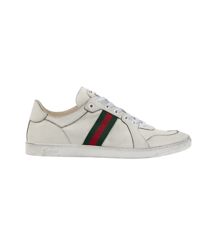 Photo: Gucci Stretch Web Stripe leather sneakers