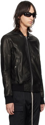 Rick Owens Black Classic Flight Leather Jacket