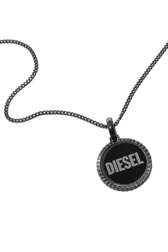 Photo: Diesel Gunmetal stainless steel pendant necklace - Necklaces - Unisex - Black