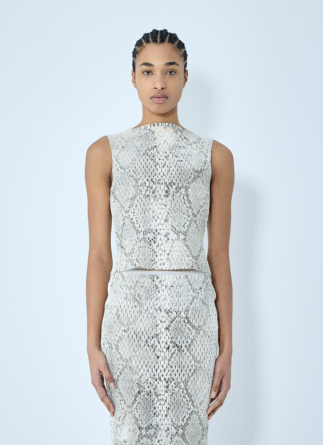 Alexander Wang Snake-Print Embossed Tank Top