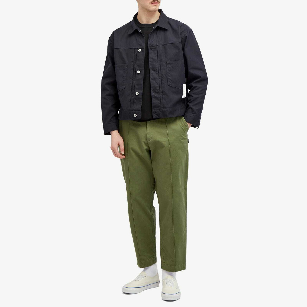 Neighborhood Men's Pin Tuck Trousers in Olive Drab Neighborhood