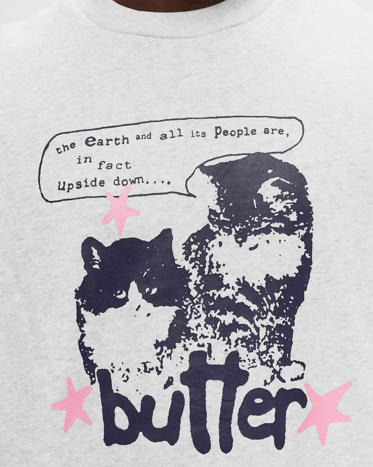 Butter Goods Upside Down Crewneck Grey Sweatshirts Butter Goods