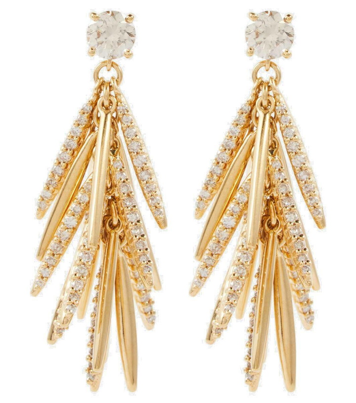 Photo: Ileana Makri Grass Sunshine Drop 18kt gold earrings with diamonds
