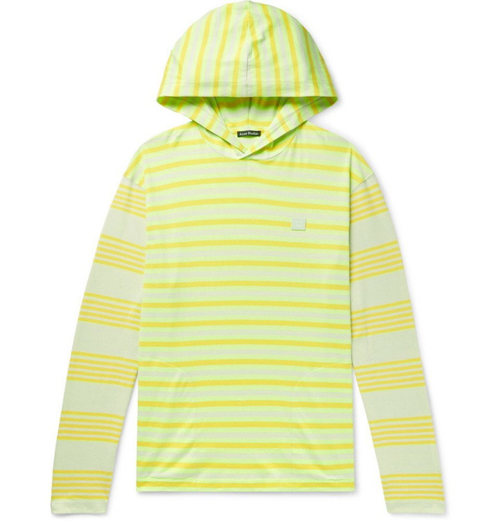 Photo: Acne Studios - Emest Striped Cotton-Jersey Hoodie - Men - Yellow