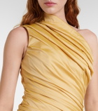 Marmar Halim Draped one-shoulder taffeta gown