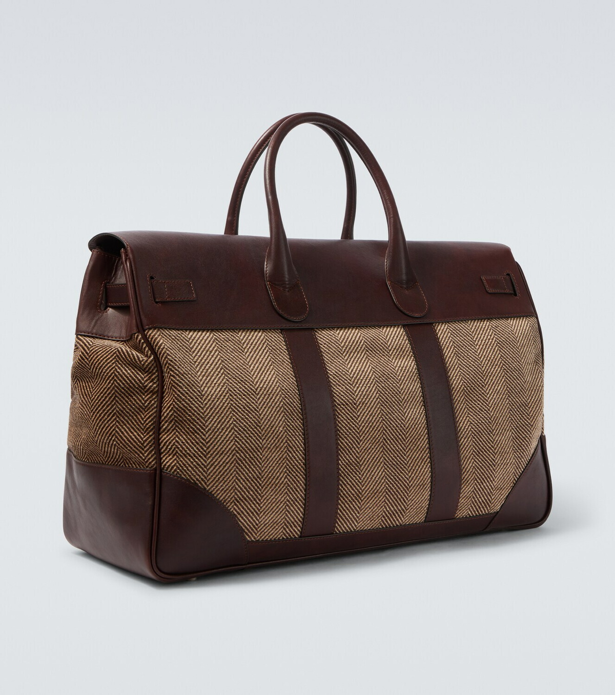 Brunello Cucinelli Leather-trimmed canvas duffel bag