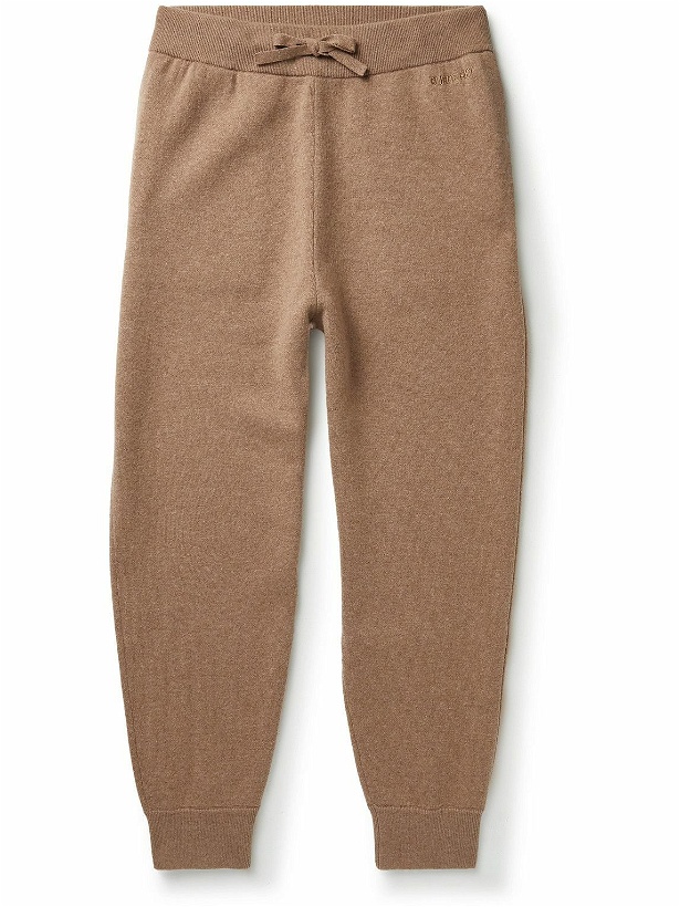 Photo: Burberry - Tapered Logo-Embroidered Double-Faced Cashmere-Blend Sweatpants - Neutrals
