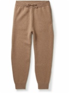 Burberry - Tapered Logo-Embroidered Double-Faced Cashmere-Blend Sweatpants - Neutrals