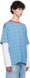 Acne Studios Blue & Orange Layered Long Sleeve T-Shirt
