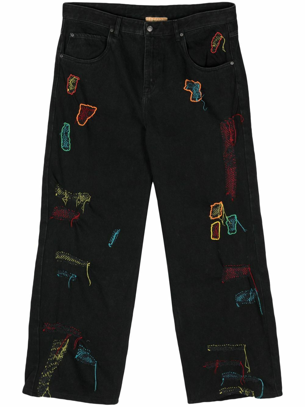 Glass Cypress Black Reconstructed Loose Jeans