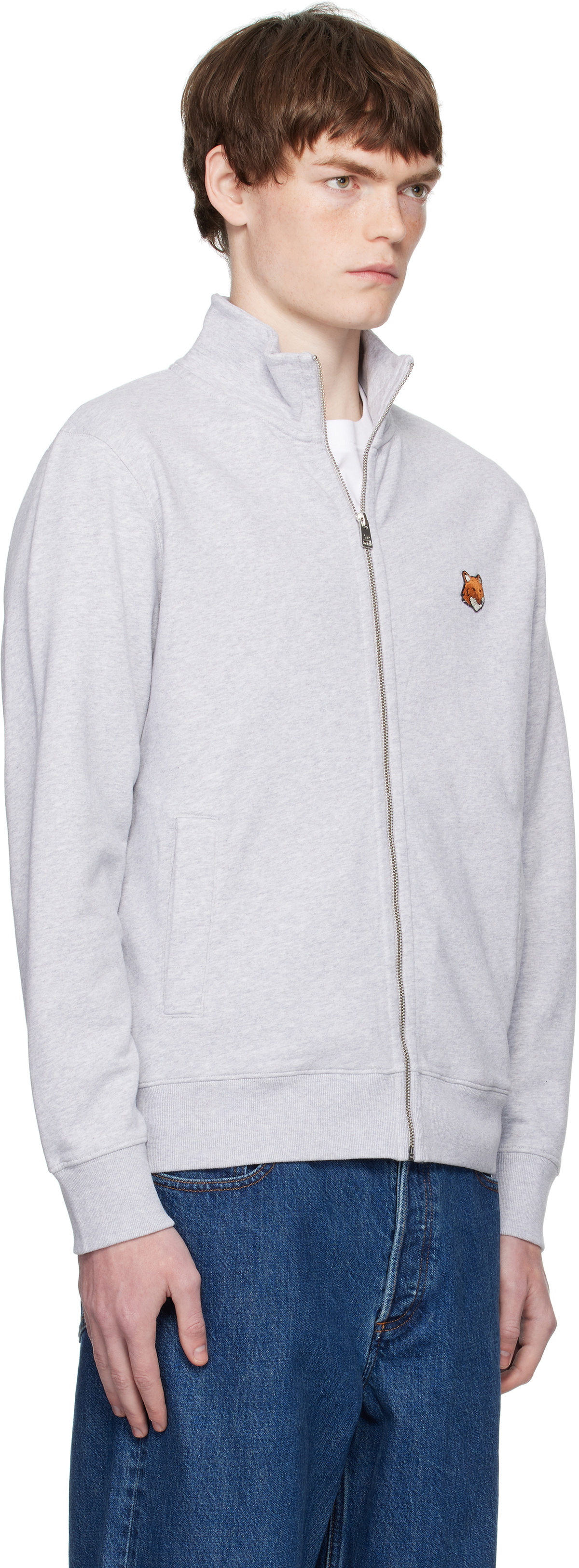 Huuuw♡ FOX HEAD PATCH COMFORT HALF ZIP SWEATSHIRT | Maison Kitsuné