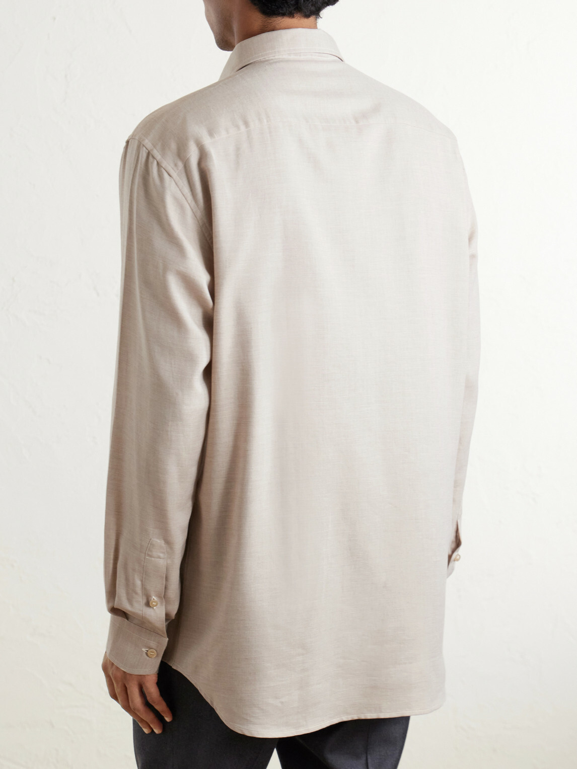 Brioni - Marcello Cotton and Cashmere-Blend Shirt - Neutrals