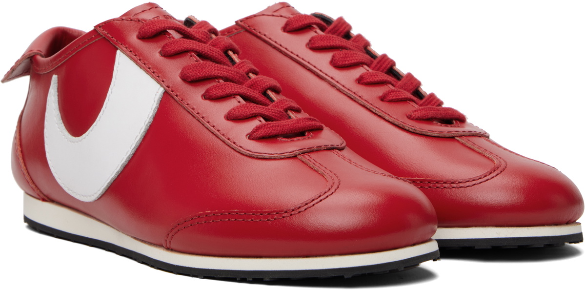 Marine Serre SSENSE Exclusive Red Matte Leather MS Astra Sneakers