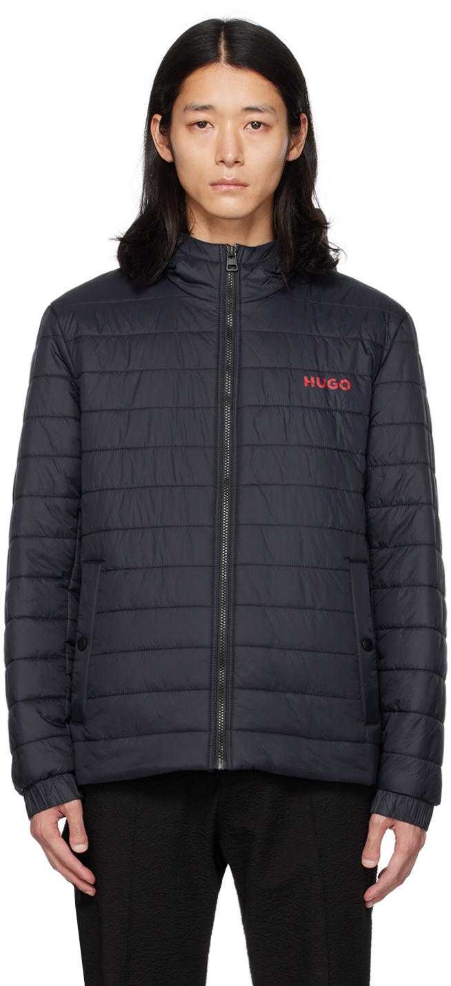 Hugo Navy Hooded Jacket Hugo Boss